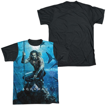 Aquaman Movie Poster men's black back t-shirt