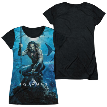 Aquaman Movie Poster juniors black back t-shirt