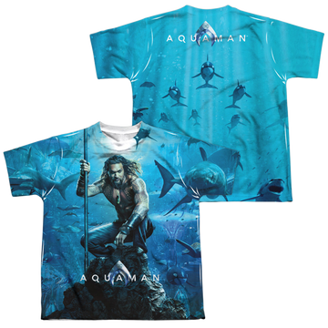 Aquaman Movie Poster youth all-over print t-shirt for ages 8 to 12