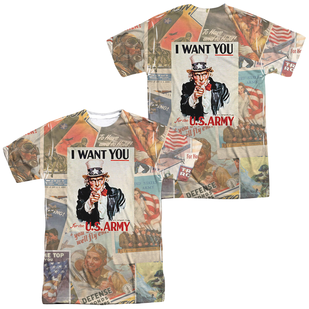 U.S. Army Vintage Collage (Front/Back Print) - Men's All-Over Print T-Shirt Men's All-Over Print T-Shirt U.S. Army