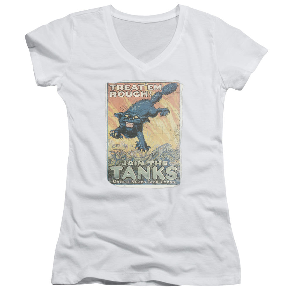 U.S. Army Treat Em Rough - Juniors V-Neck T-Shirt Juniors V-Neck T-Shirt U.S. Army