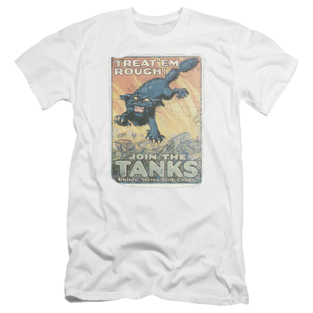 Army Treat Em Rough Premium Adult Slim Fit T-Shirt U.S. Army