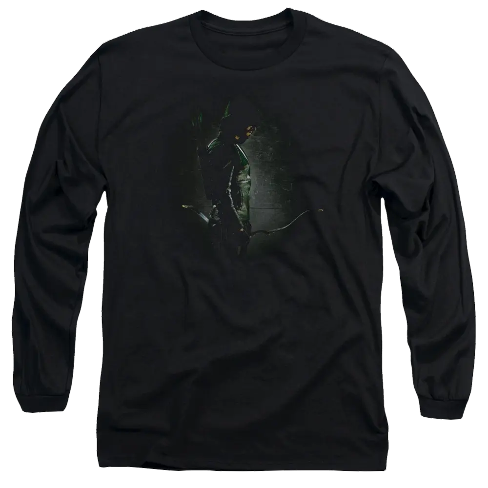 Arrow In The Shadows - Men's Long Sleeve T-Shirt Green Arrow