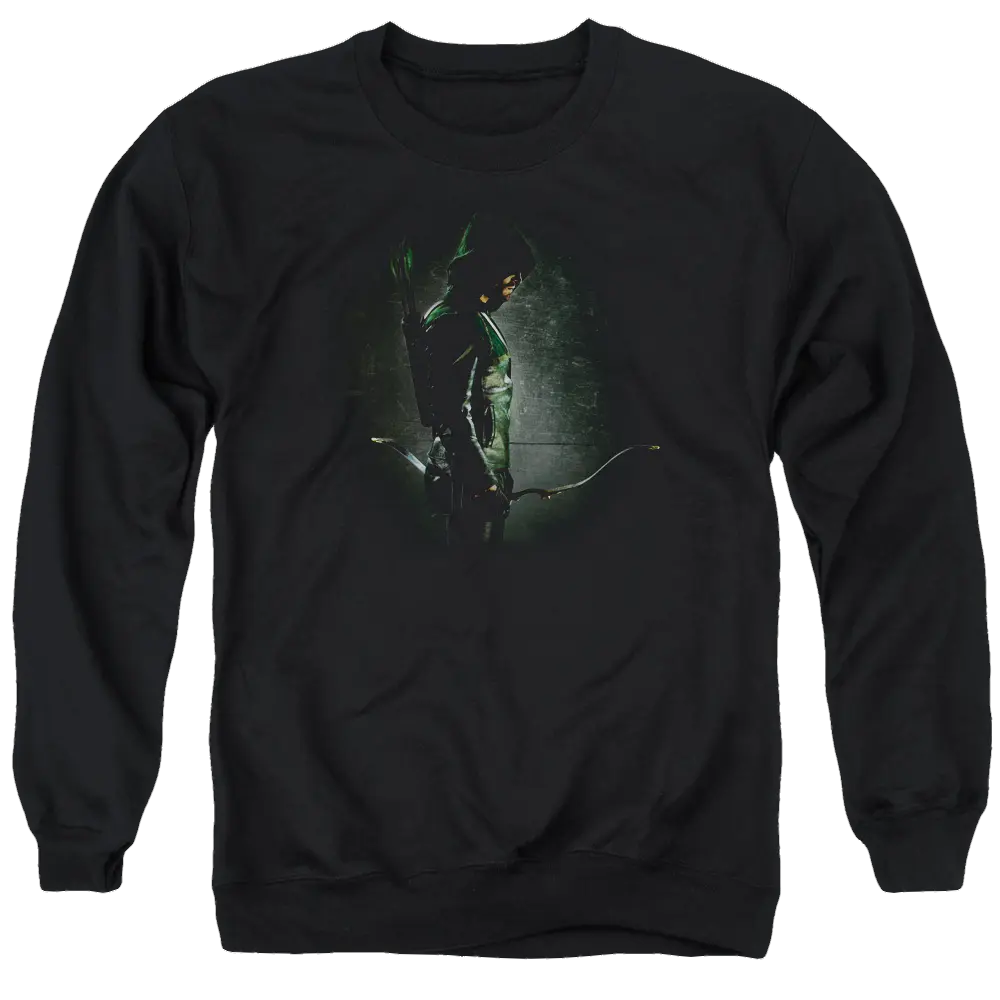 Arrow In The Shadows - Men's Crewneck Sweatshirt Green Arrow