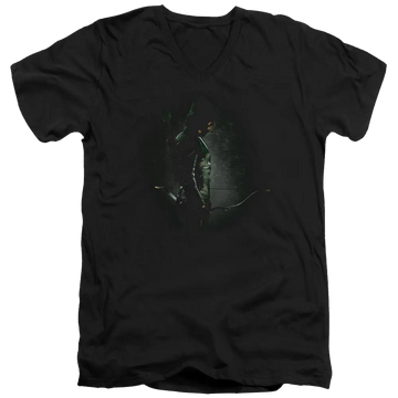 Arrow In The Shadows - Men's V-Neck T-Shirt Green Arrow