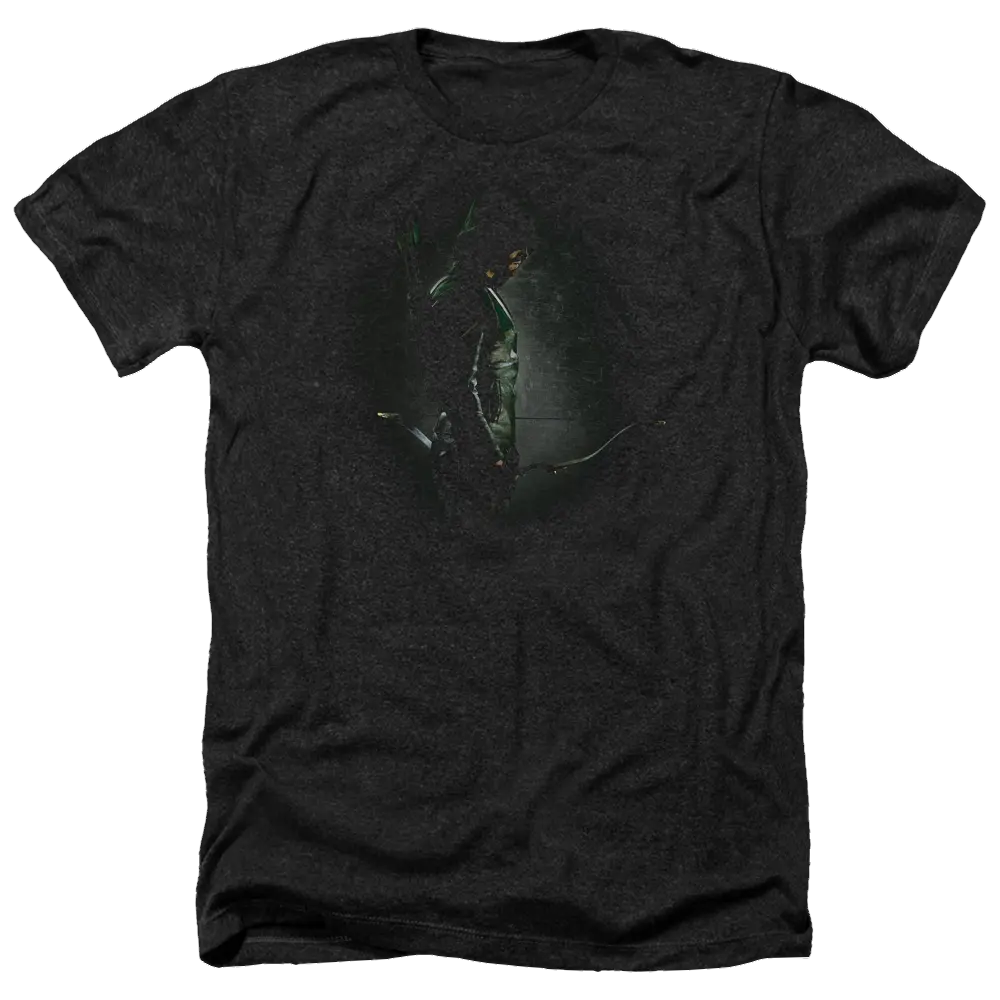 Arrow In The Shadows - Men's Heather T-Shirt Green Arrow