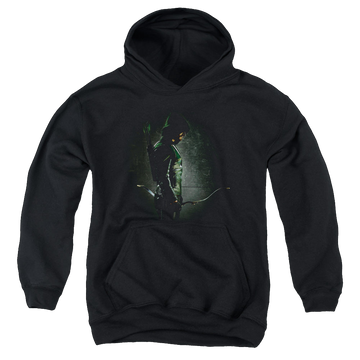 Arrow The Television Series In The Shadows - Youth Hoodie Youth Hoodie (Ages 8-12) Green Arrow