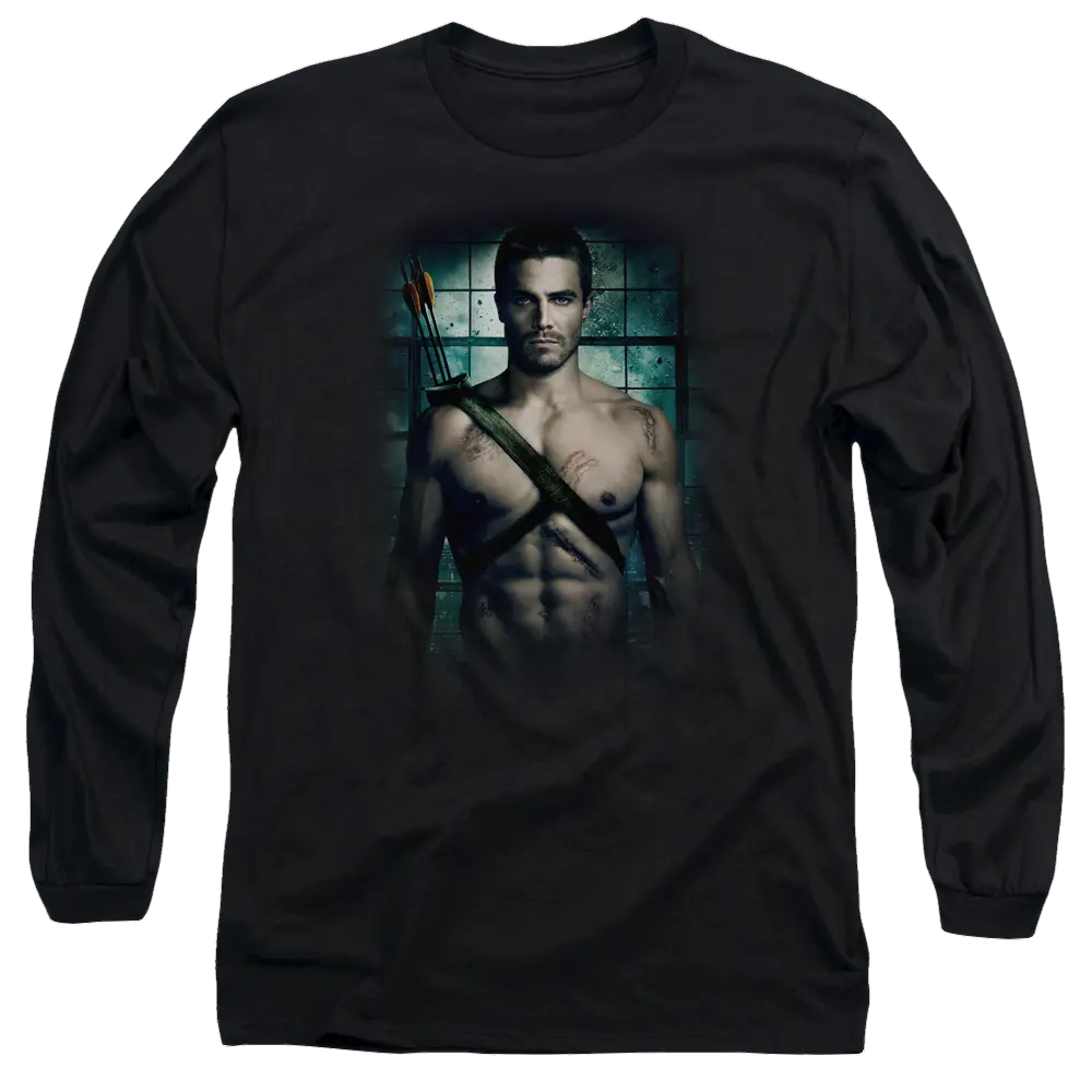 Arrow Shirtless - Men's Long Sleeve T-Shirt Green Arrow