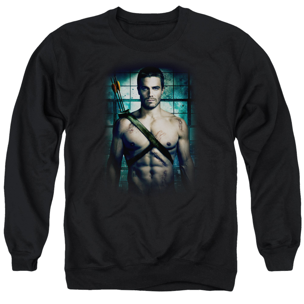 Arrow Shirtless - Men's Crewneck Sweatshirt Green Arrow