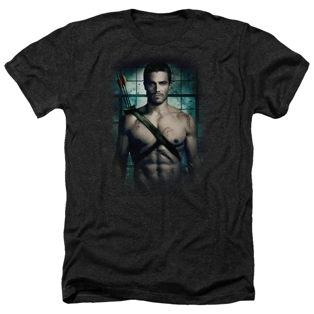 Arrow Shirtless - Men's Heather T-Shirt Green Arrow