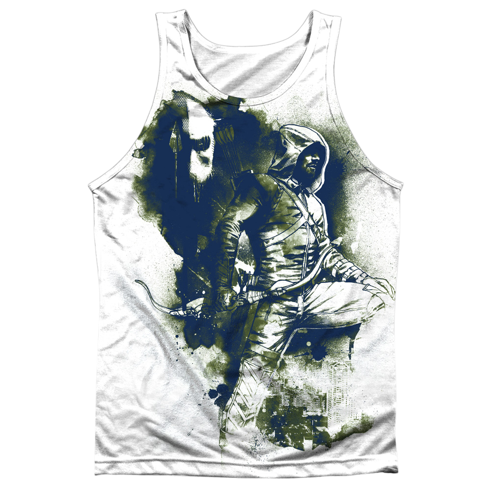 Arrow The Television Series Spray Paint - Men's All Over Print Tank Top Men's All Over Print Tank Green Arrow