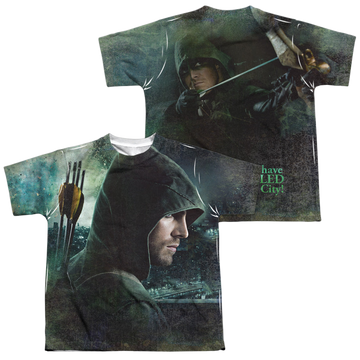 Arrow The Television Series Hero (F/B) - Youth All-Over Print T-Shirt Youth All-Over Print T-Shirt (Ages 8-12) Green Arrow