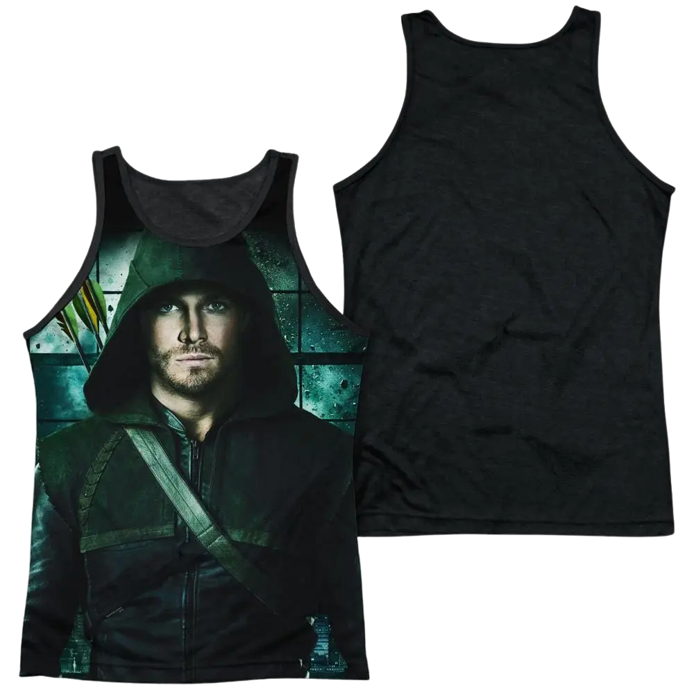 Arrow Two Sides Men's Black Back Tank Green Arrow