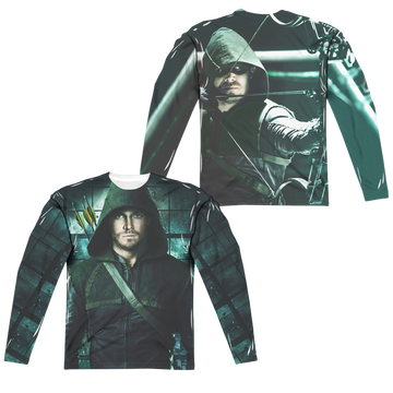Arrow The Television Series Two Sides (Front/Back Print) - Men's All-Over Print Long Sleeve Men's All-Over Print Long Sleeve Green Arrow
