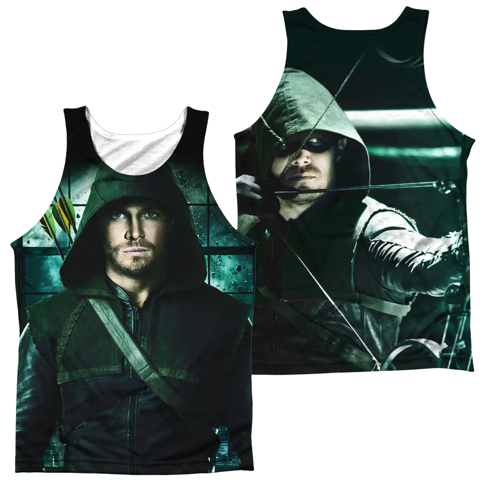 Arrow Two Sides Men's All Over Print Tank Green Arrow