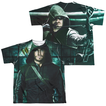 Arrow Television Series Two Sides (F/B) - Youth All-Over Print T-Shirt Youth All-Over Print T-Shirt (Ages 8-12) Green Arrow