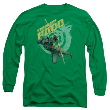 Arrow Beware - Men's Long Sleeve T-Shirt Green Arrow