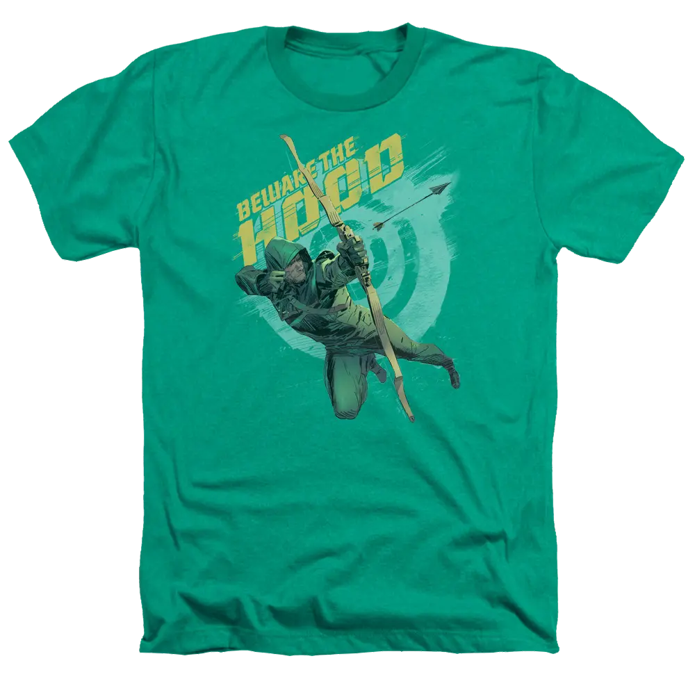 Arrow Beware - Men's Heather T-Shirt Green Arrow