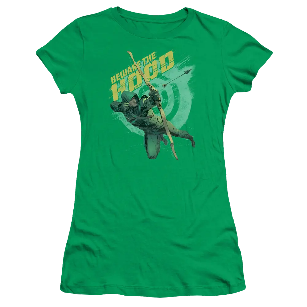 Arrow Beware - Juniors T-Shirt Green Arrow