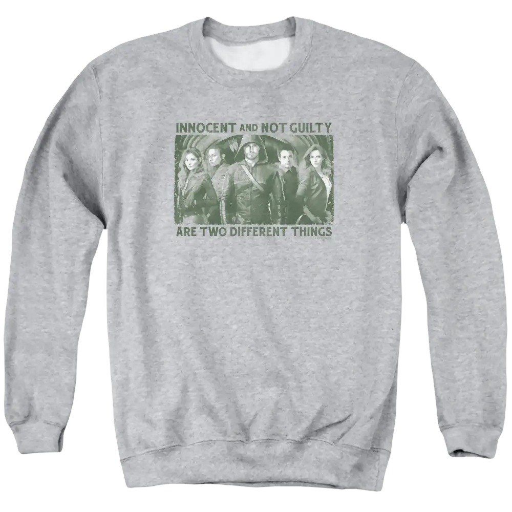 Arrow Not Guilty - Men's Crewneck Sweatshirt Green Arrow