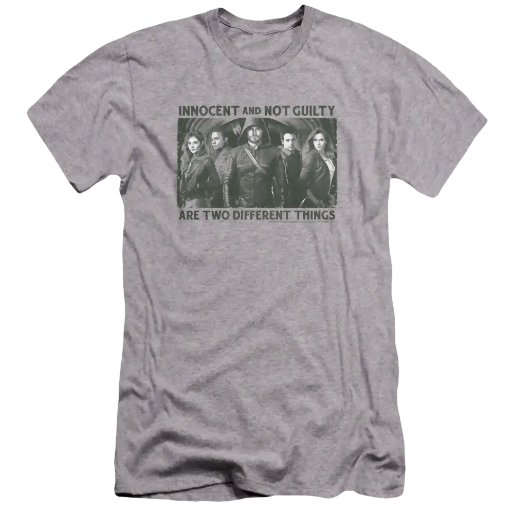 Arrow Not Guilty - Men's Premium Slim Fit T-Shirt Green Arrow