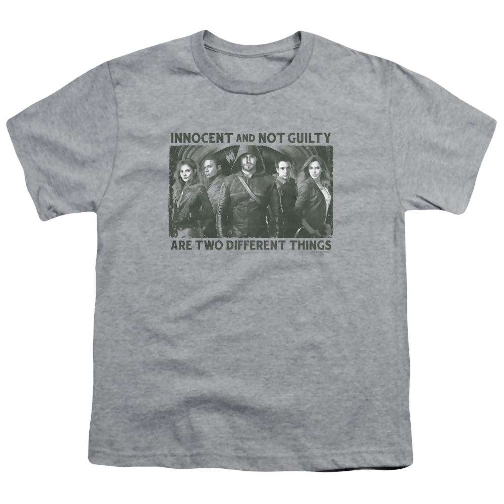 Arrow The Television Series Not Guilty - Youth T-Shirt Youth T-Shirt (Ages 8-12) Green Arrow