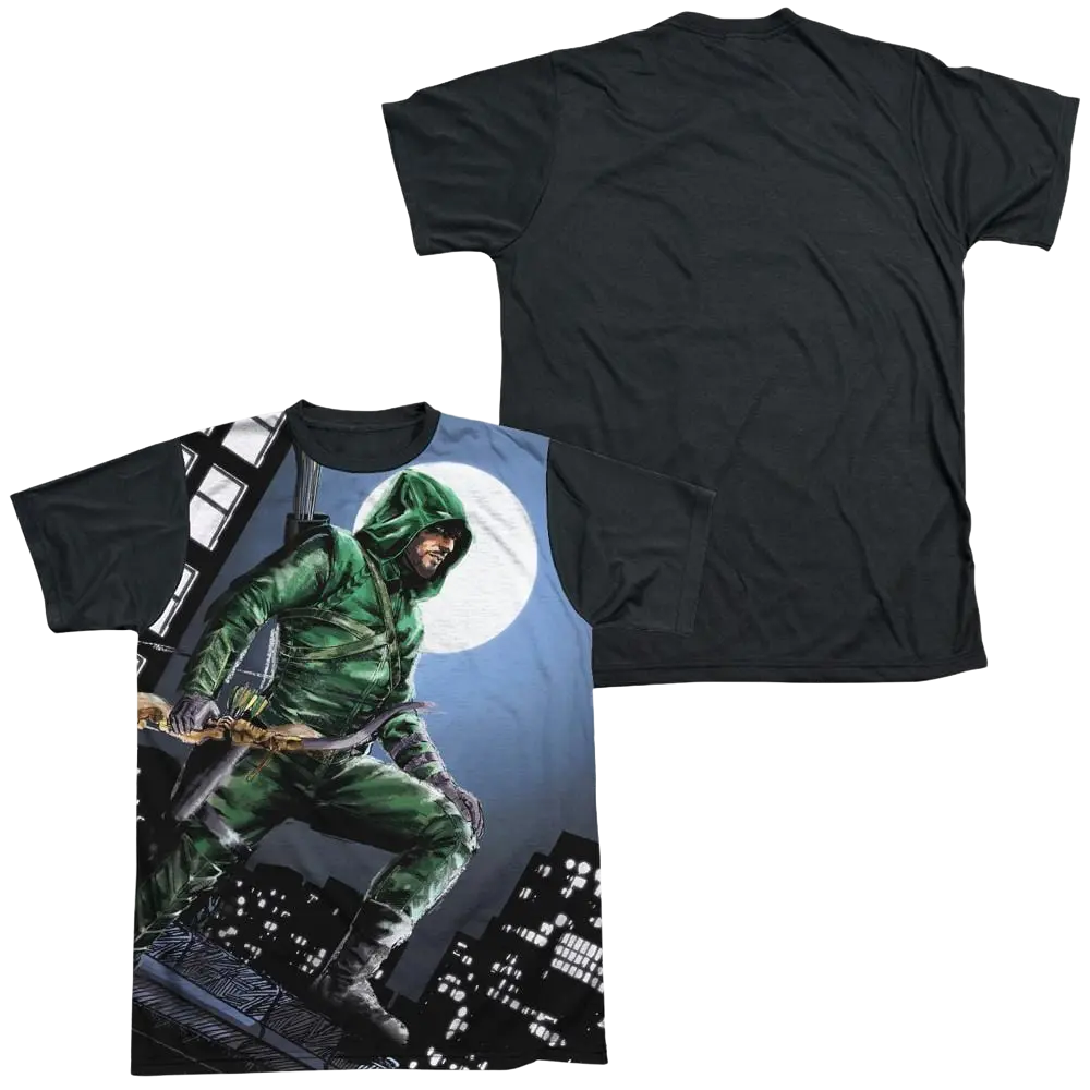 Arrow Night Watch - Men's Black Back T-Shirt Green Arrow