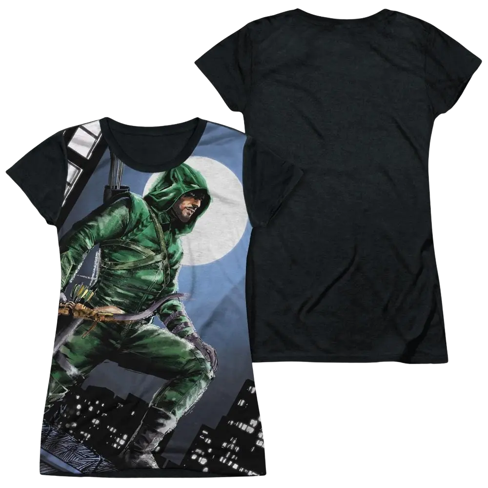 Arrow Night Watch - Juniors Black Back T-Shirt Green Arrow
