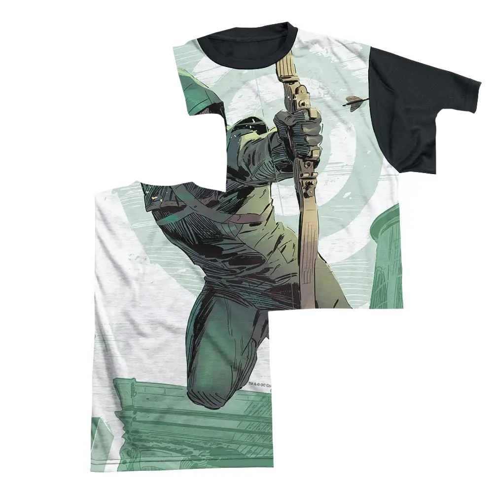 Arrow City Bullseye - Men's Black Back T-Shirt Green Arrow