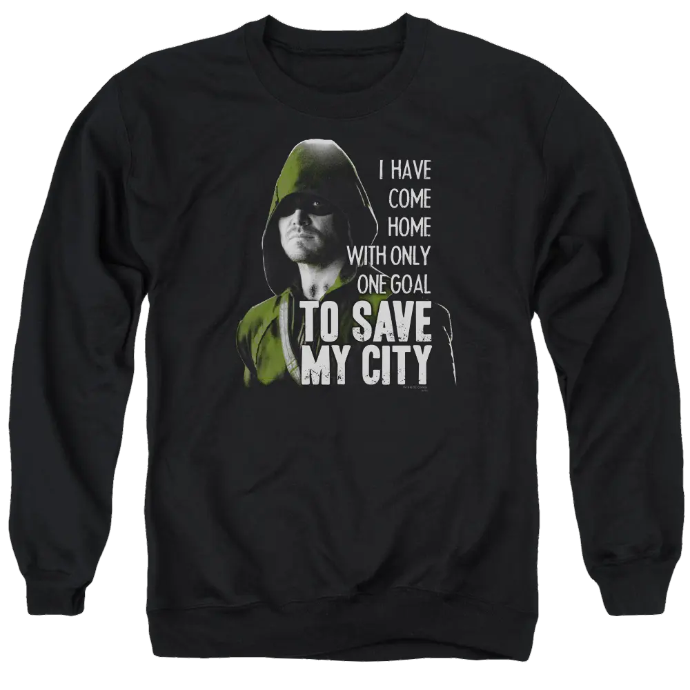 Arrow Save My City - Men's Crewneck Sweatshirt Green Arrow