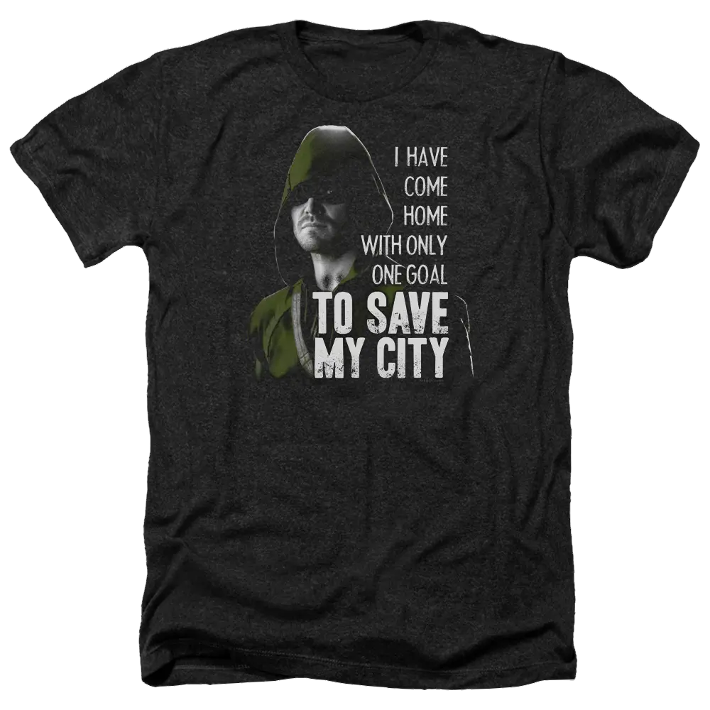Arrow Save My City - Men's Heather T-Shirt Green Arrow