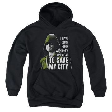 Arrow The Television Series Save My City - Youth Hoodie Youth Hoodie (Ages 8-12) Green Arrow