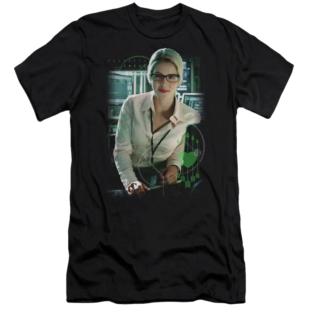 Arrow Felicity Smoak - Men's Premium Slim Fit T-Shirt Green Arrow