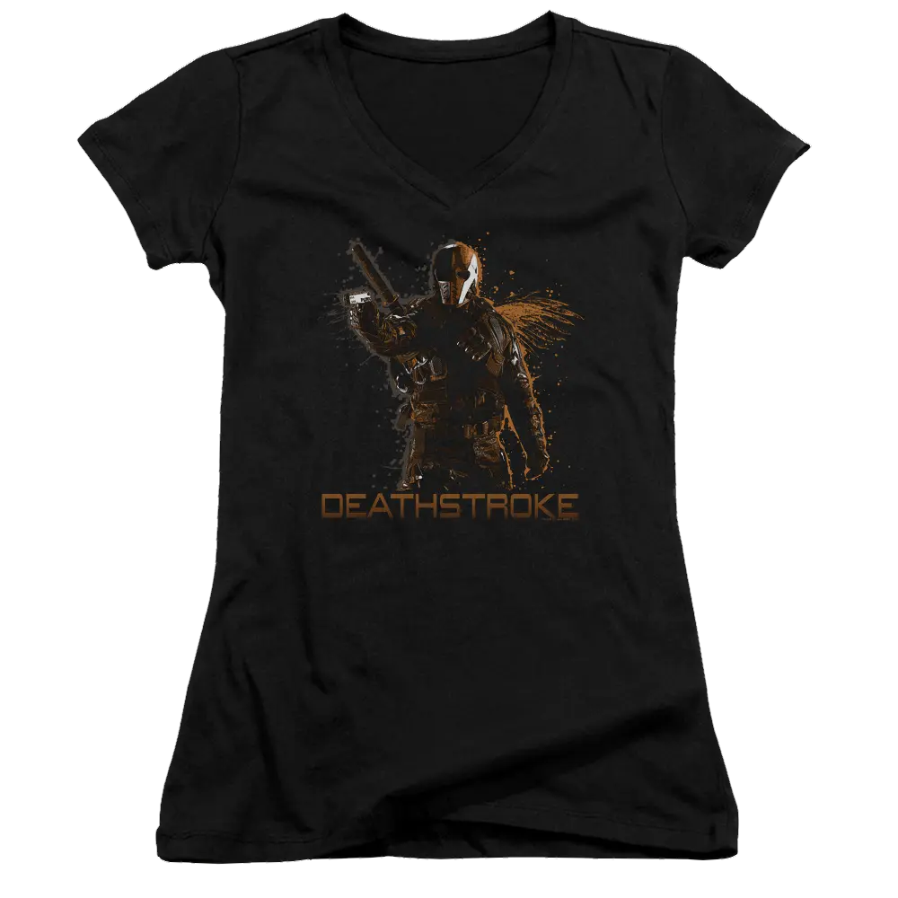 Arrow Deathstroke - Juniors V-Neck T-Shirt Green Arrow