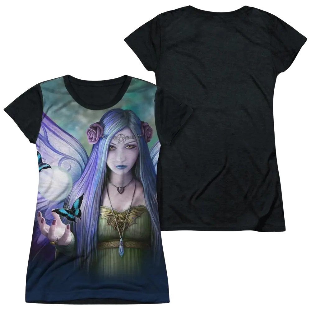 Anne Stokes Mystic Aura - Juniors Black Back T-Shirt Anne Stokes