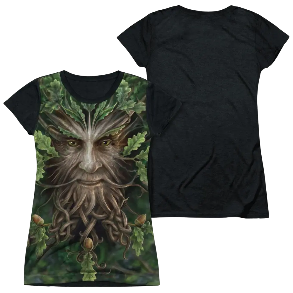 Anne Stokes Oak King - Juniors Black Back T-Shirt Anne Stokes