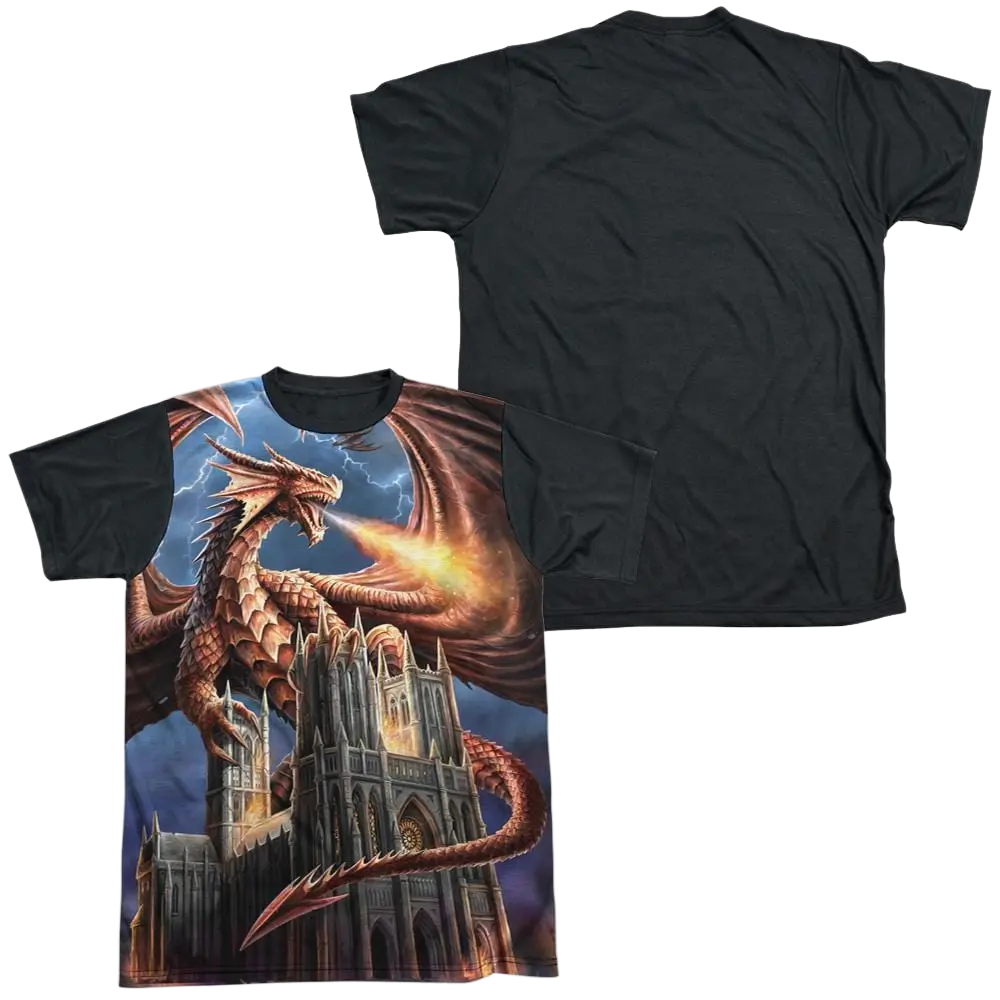 Anne Stokes Dragons Fury - Men's Black Back T-Shirt Anne Stokes