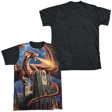 Anne Stokes Dragons Fury - Men's Black Back T-Shirt Anne Stokes
