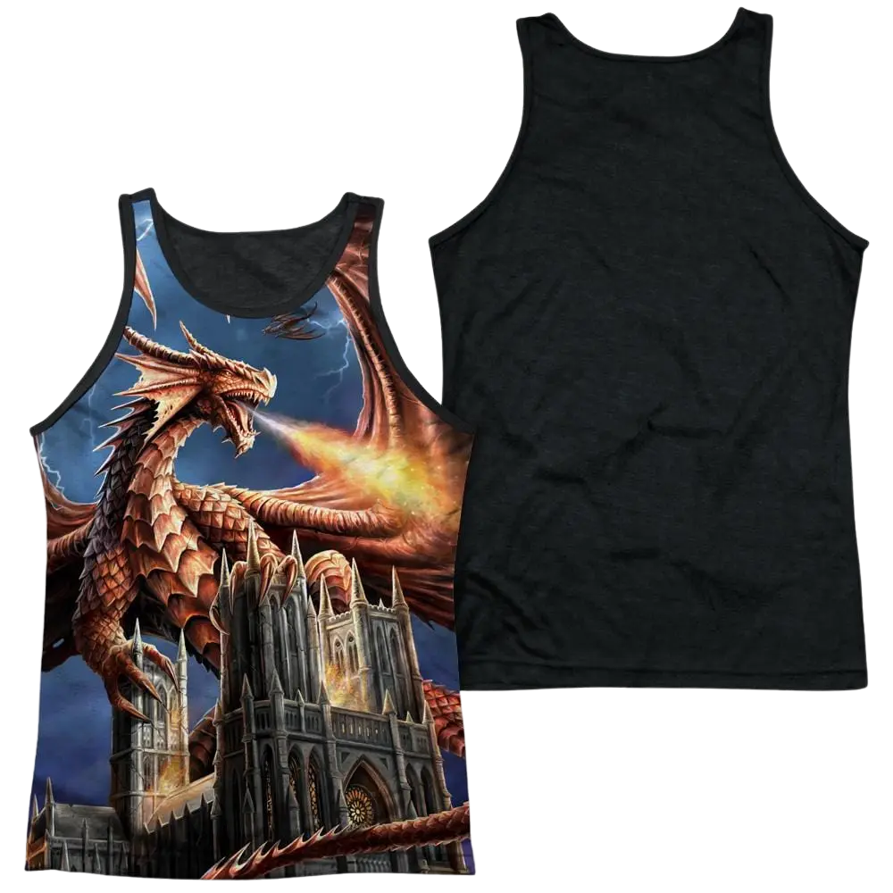 Anne Stokes Dragons Fury Men's Black Back Tank Anne Stokes
