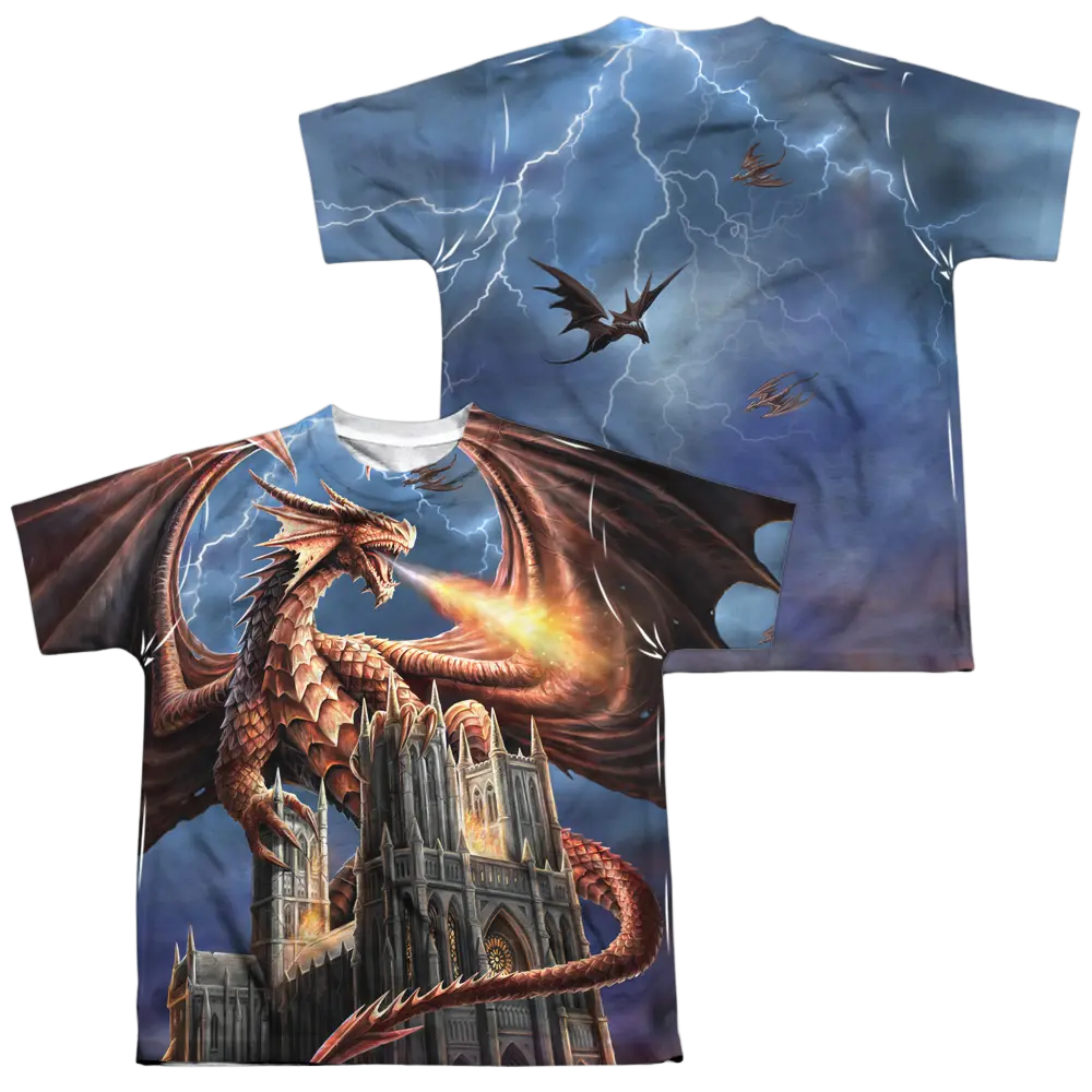 Anne Stokes Dragons Fury - Youth All-Over Print T-Shirt (Ages 8-12) Anne Stokes