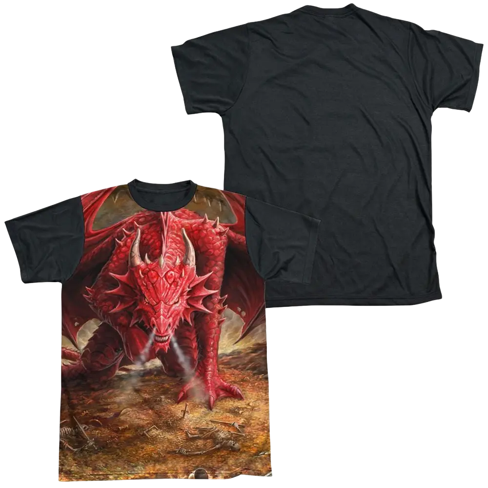 Anne Stokes Dragons Lair - Men's Black Back T-Shirt Anne Stokes