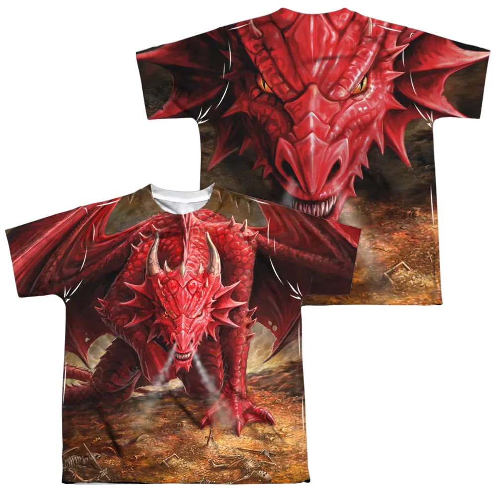 Anne Stokes Dragons Lair - Youth All-Over Print T-Shirt (Ages 8-12) Anne Stokes