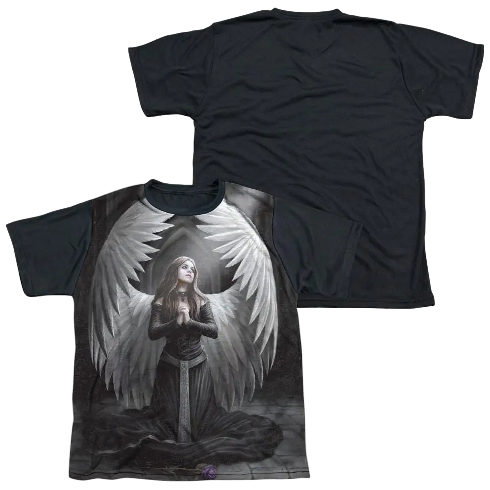Anne Stokes Prayer For The Fallen - Youth Black Back T-Shirt (Ages 8-12) Anne Stokes