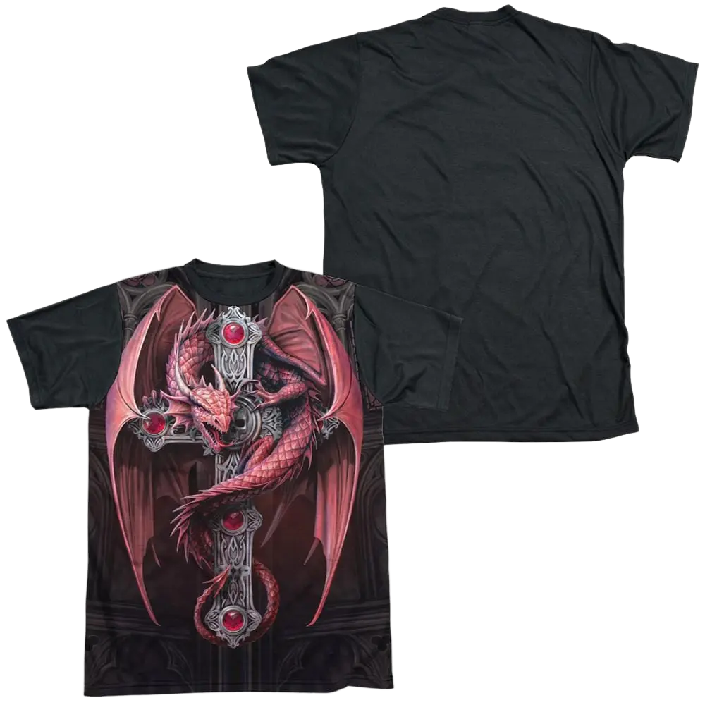 Anne Stokes Gothic Guardian - Men's Black Back T-Shirt Anne Stokes