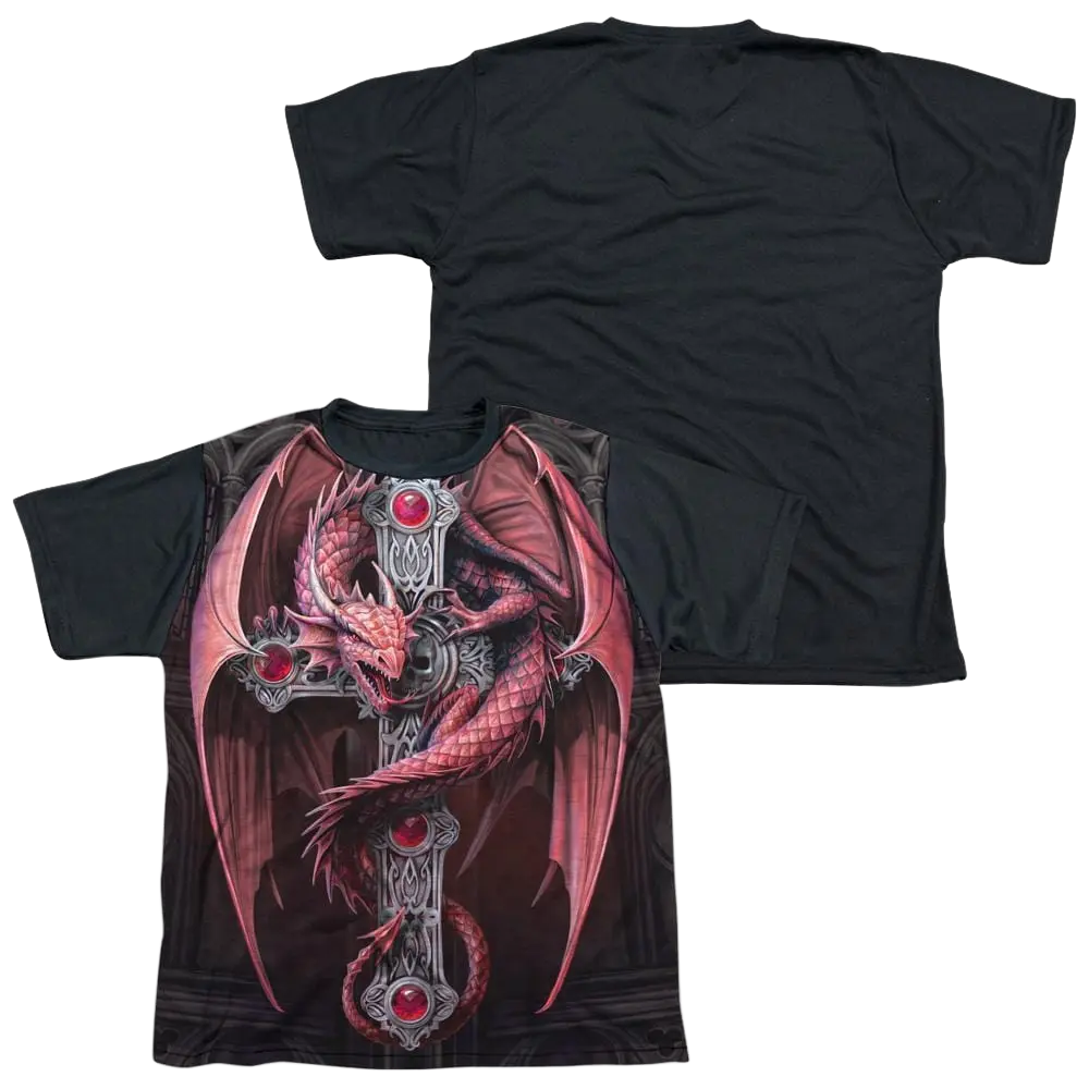 Anne Stokes Gothic Guardian - Youth Black Back T-Shirt (Ages 8-12) Anne Stokes