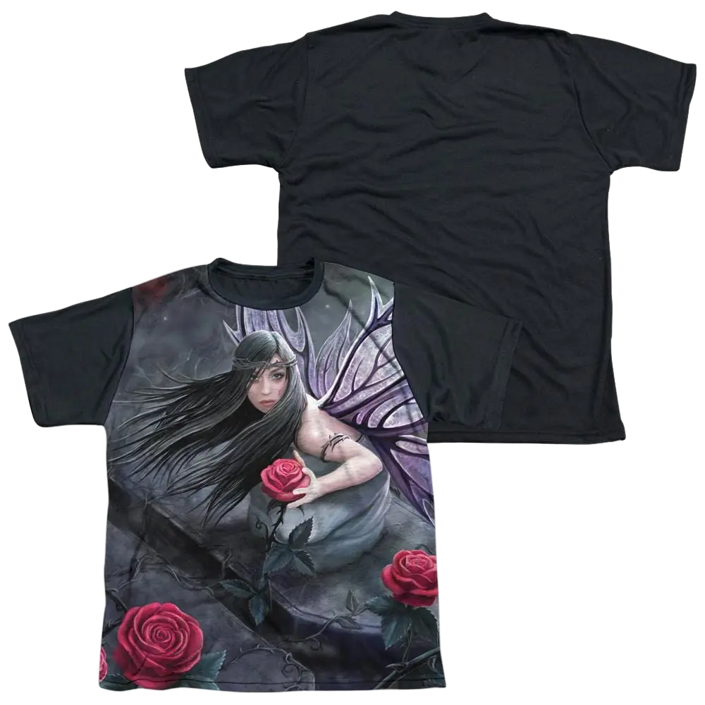 Anne Stokes Rose Fairy - Youth Black Back T-Shirt (Ages 8-12) Anne Stokes