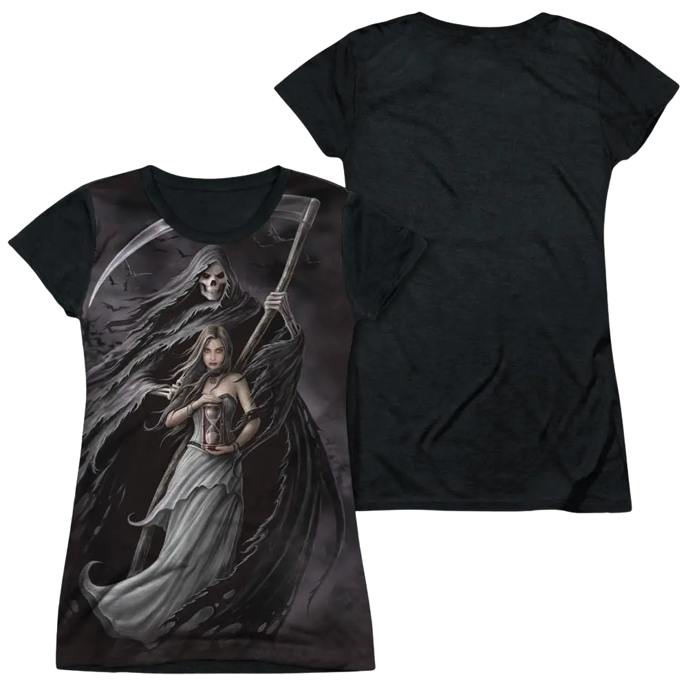 Anne Stokes Summon The Reaper - Juniors Black Back T-Shirt Anne Stokes