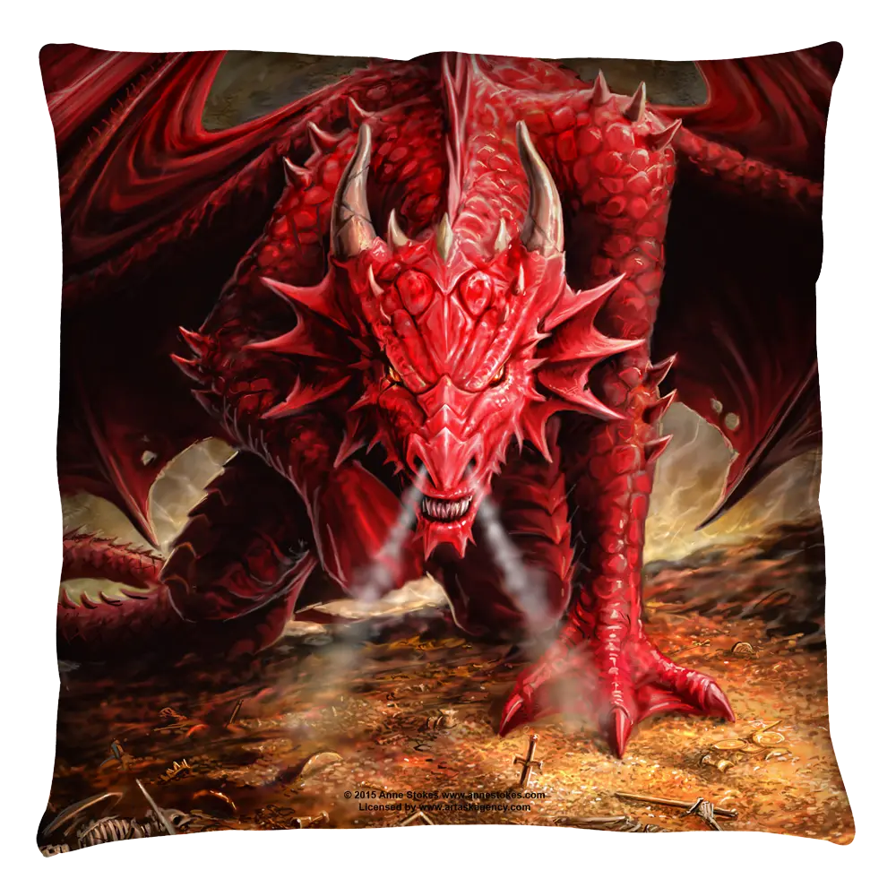 Anne Stokes Dragon's Lair Throw Pillow Anne Stokes