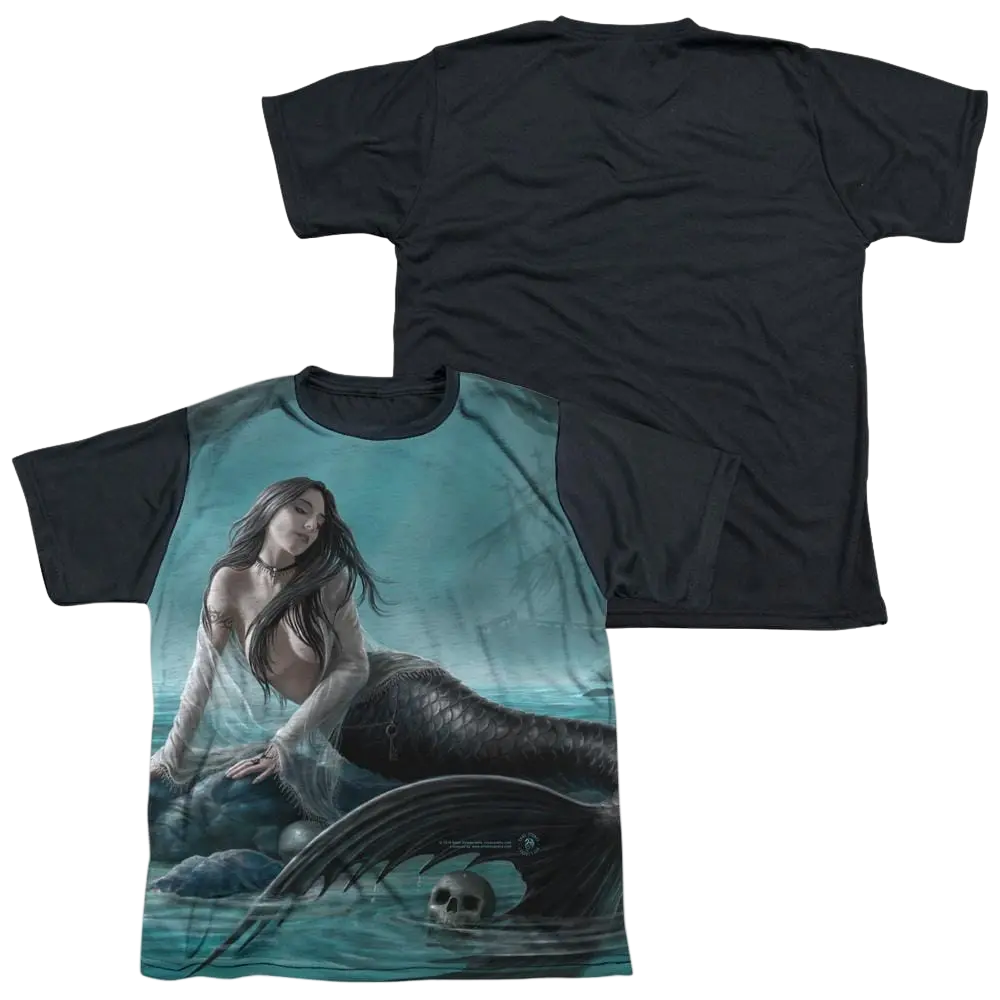 Anne Stokes Sirens Lament - Youth Black Back T-Shirt (Ages 8-12) Anne Stokes