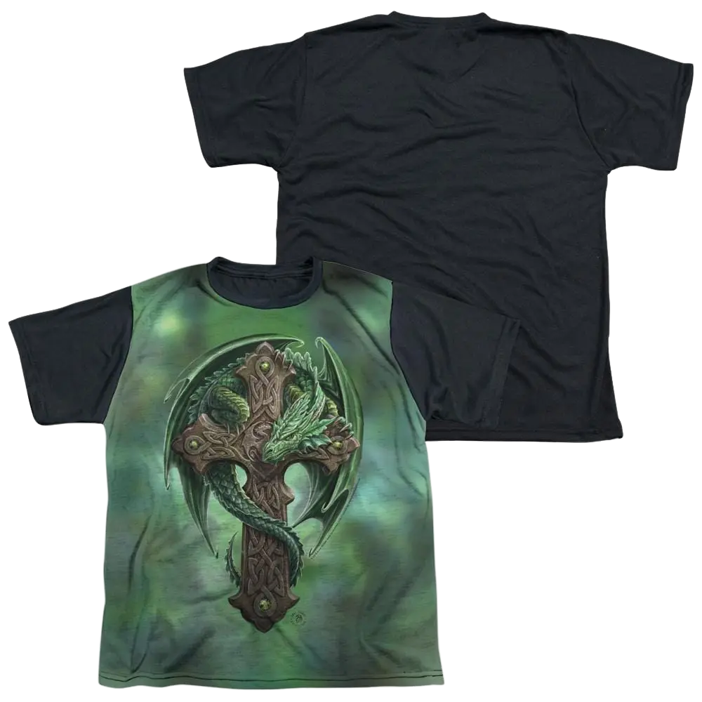 Anne Stokes Woodland Guardian - Youth Black Back T-Shirt (Ages 8-12) Anne Stokes